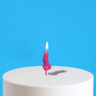 Свеча в торт 18+, розовая , 4,5 х 2 см
